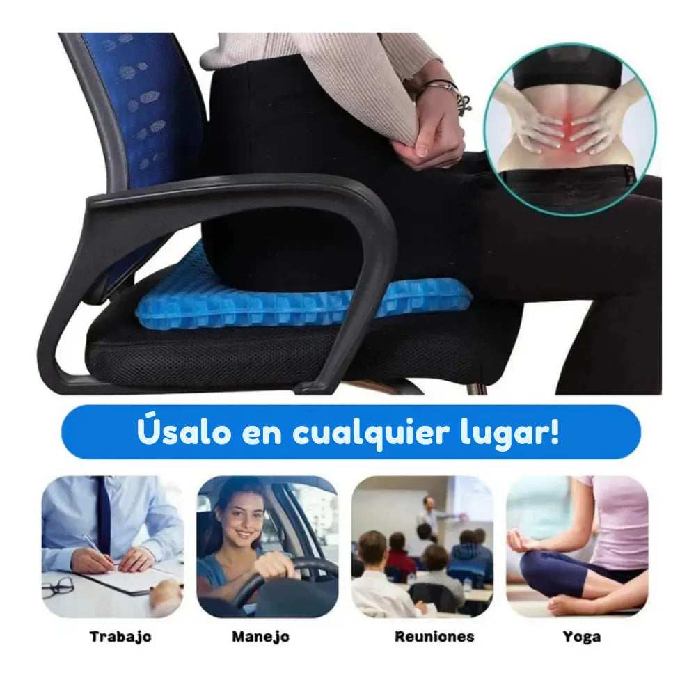 Cojín Gel Antipresión para Coxis y Espalda Baja